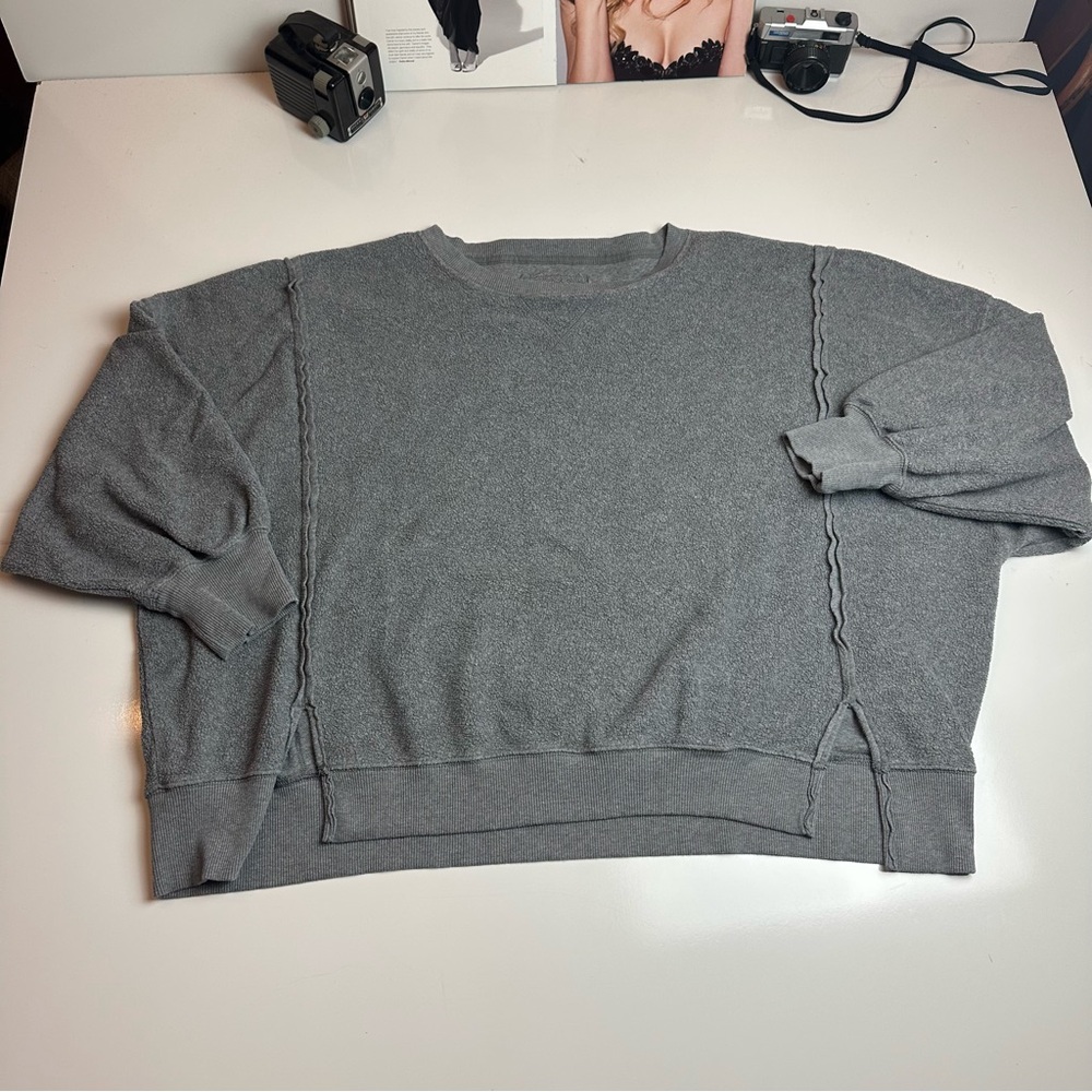 American Eagle Seriously Huggable Oversized Sweatshirt Gray XL Cozy